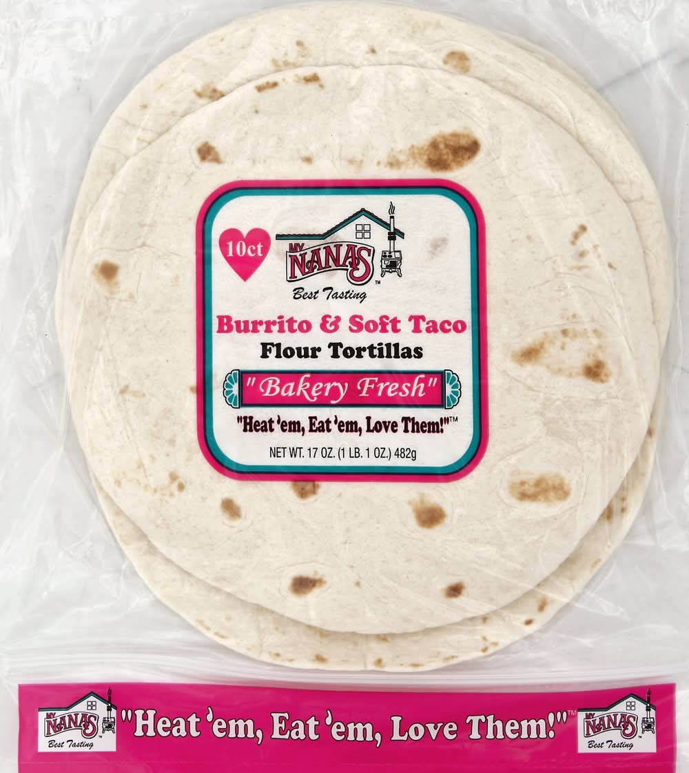 My Nana's Bakery Fresh Burrito & Soft Taco Flour Tortillas (17 oz, 10 ct)