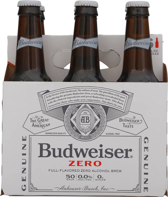Budweiser Zero Alcohol Beer (6 ct, 12 fl oz)