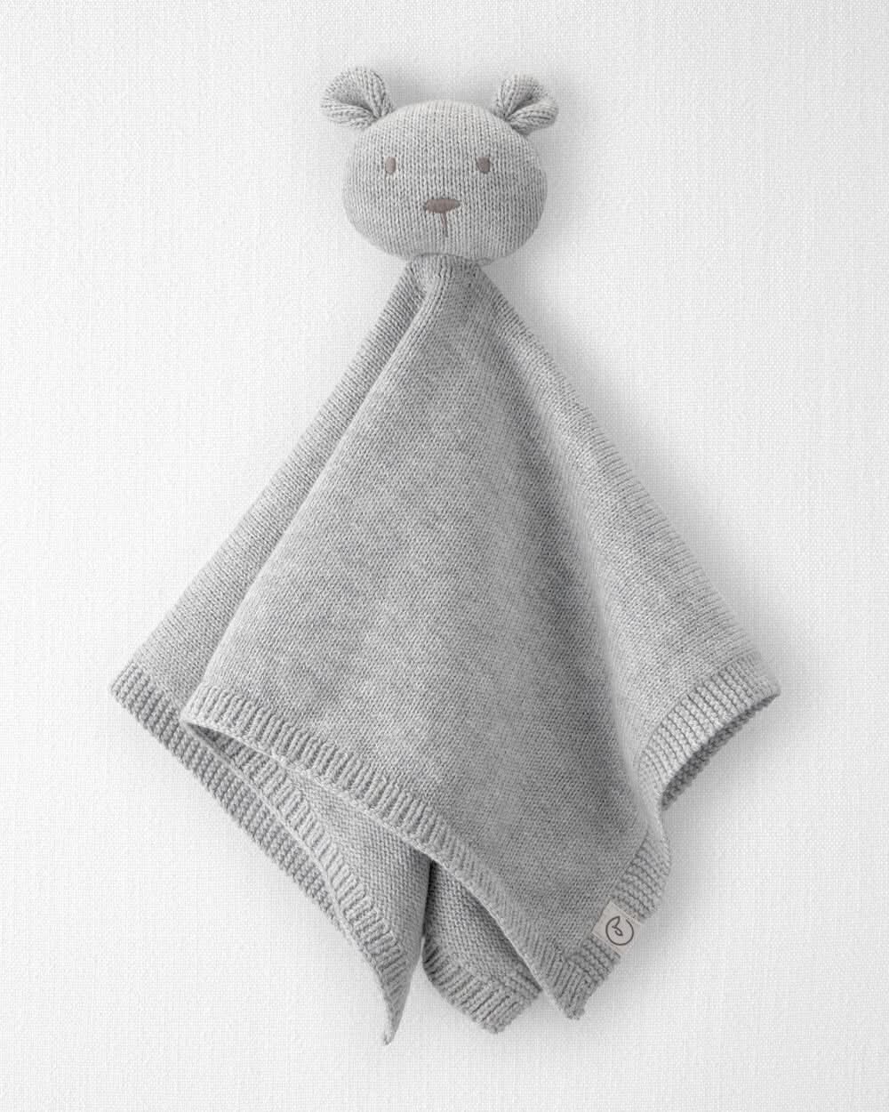 Baby Organic Cotton Bear Lovey - Heather Grey - One Size