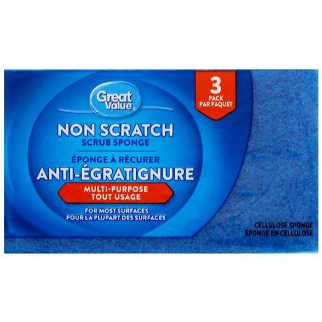 Great Value Non Scratch Multi Purpose Scrub Sponge (3 ct)