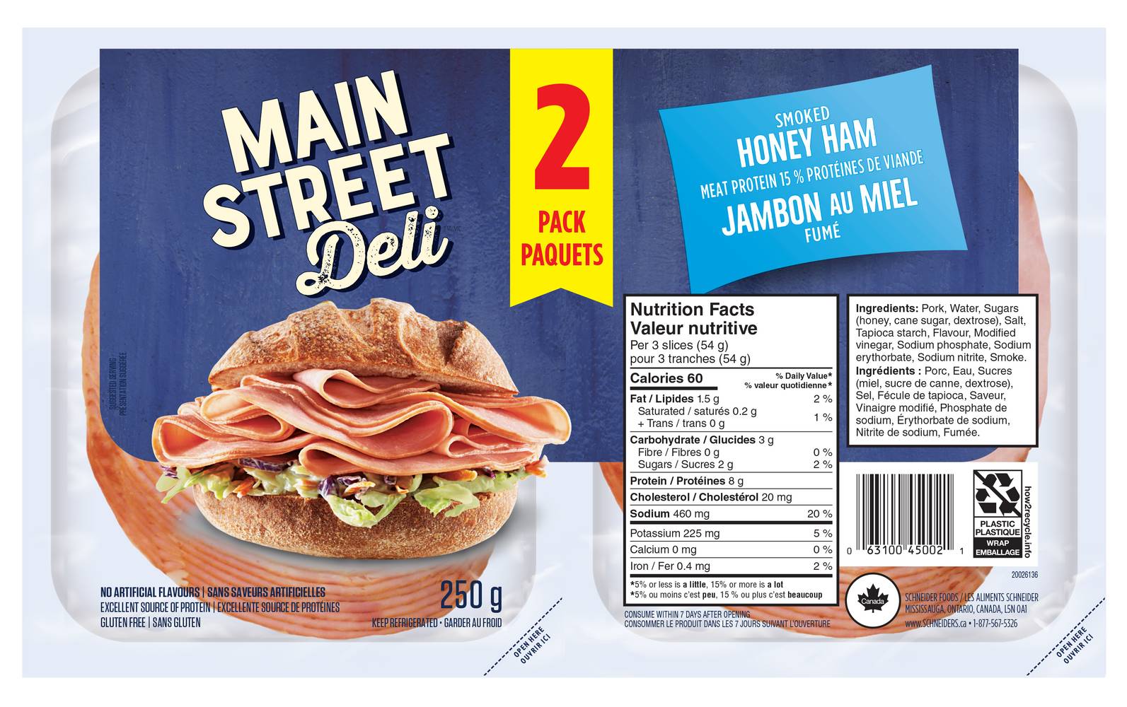 Main Street Deli Ham, Smoked Honey (250 g)