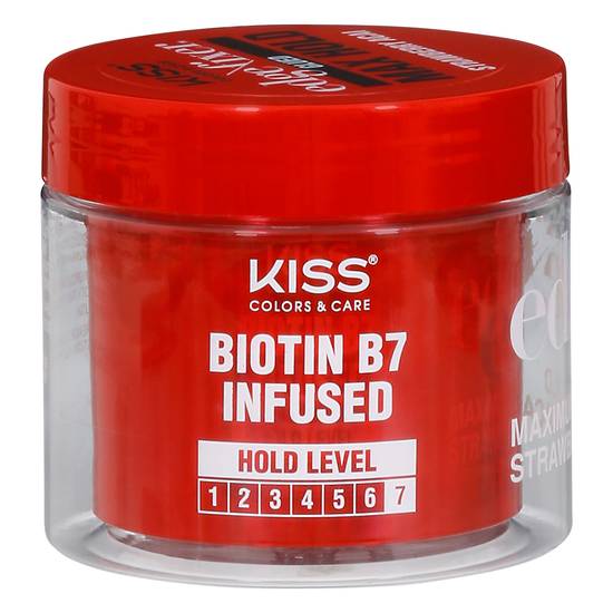 Kiss Colors & Care Maximum Hold Glued Strawberry Acai Biotin B7 Infused Edge Fixer