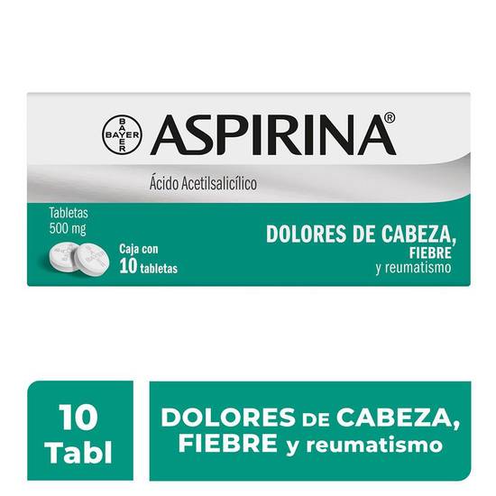 Aspirina ácido acetilsalicílico tabletas 500 mg (10 piezas)