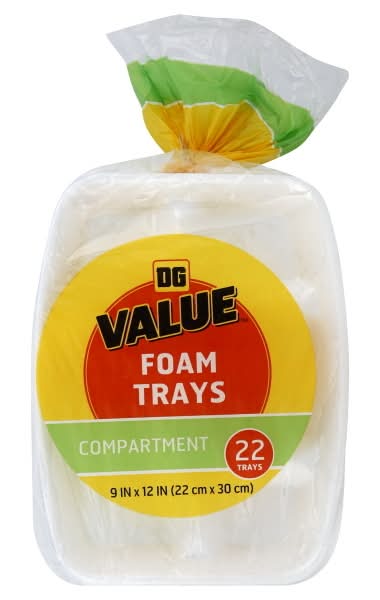 Dollar General Foam Trays, 9 X 12 in (22 ct)