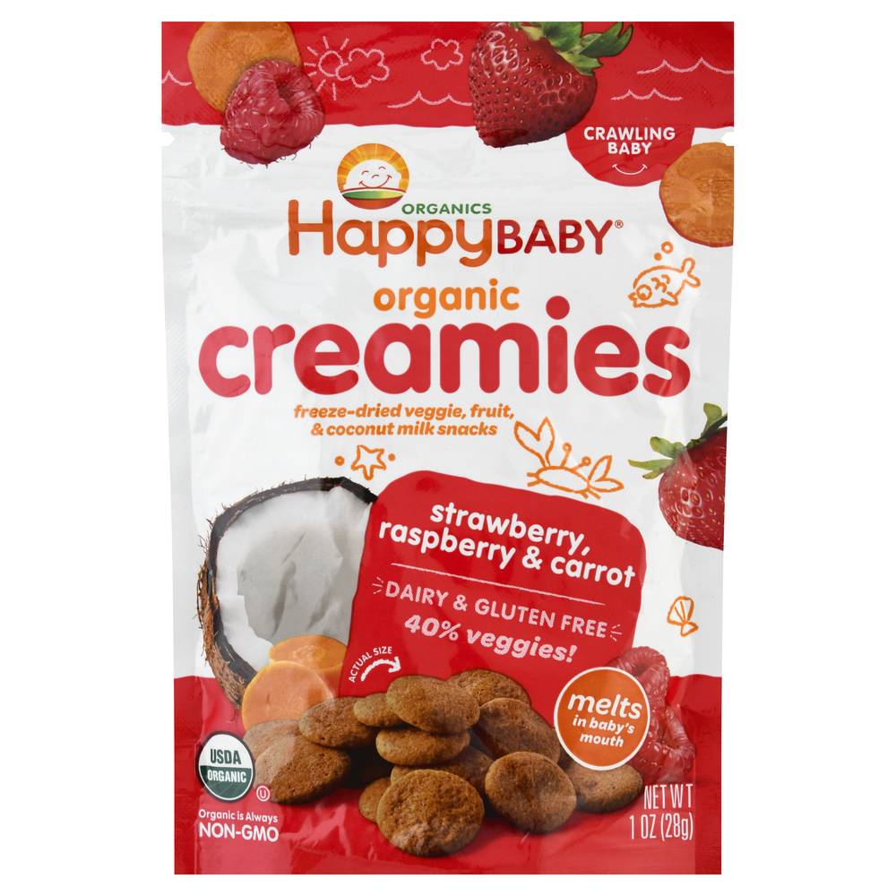 Happy Baby Crawling Baby Organic Creamies ( strawberry raspberry & carrot)