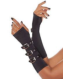 Black Buckled Arm Warmers