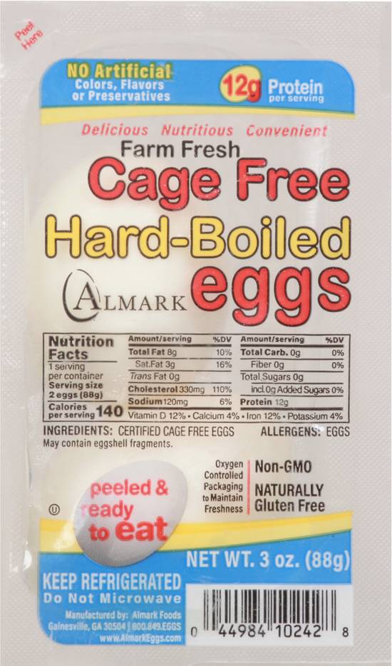 Almark Foods Cage Free HardBoiled Eggs (3 oz) Delivery Near You