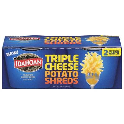 Idahoan Triple Cheese Potato Shreds Cup