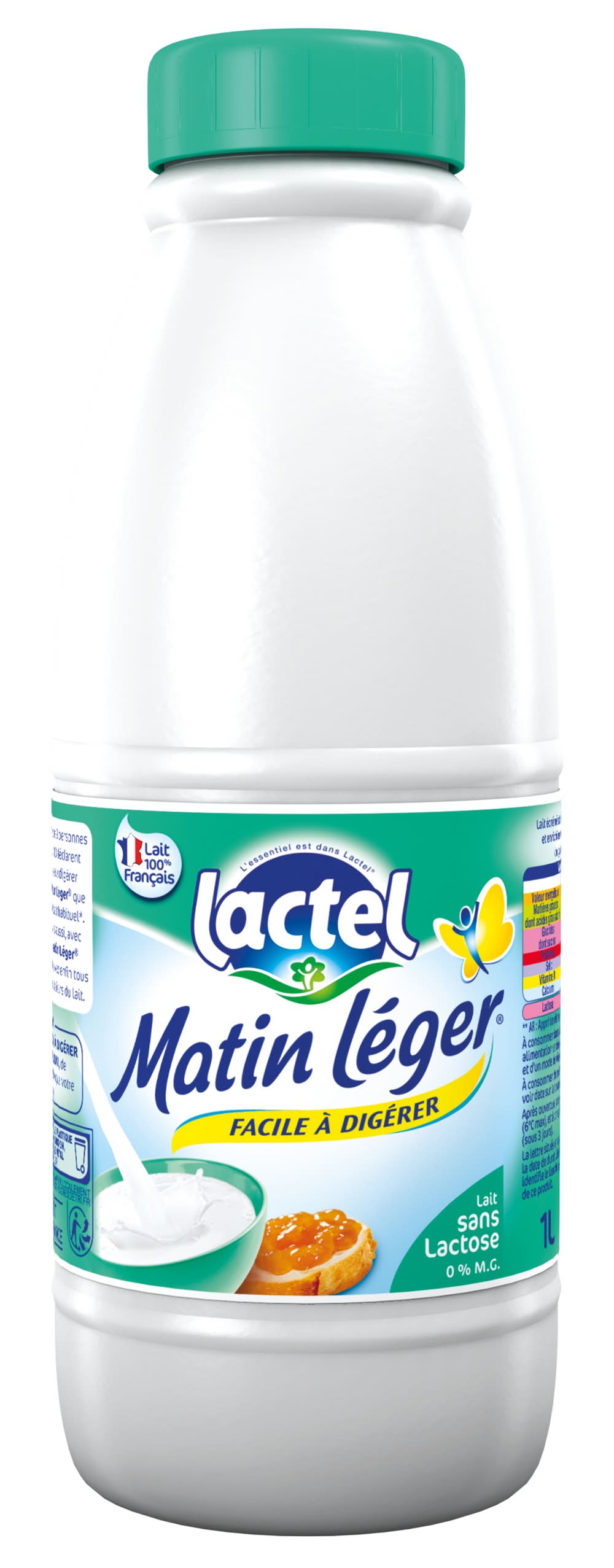 Matin Léger - Lait écrémé sans lactose 0% m.g. (1L)