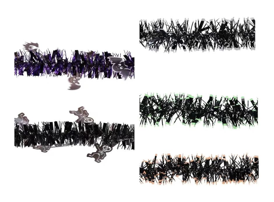 Halloween Glow In The Dark Tinsel Decor, Assorted Designs, 1-ct.