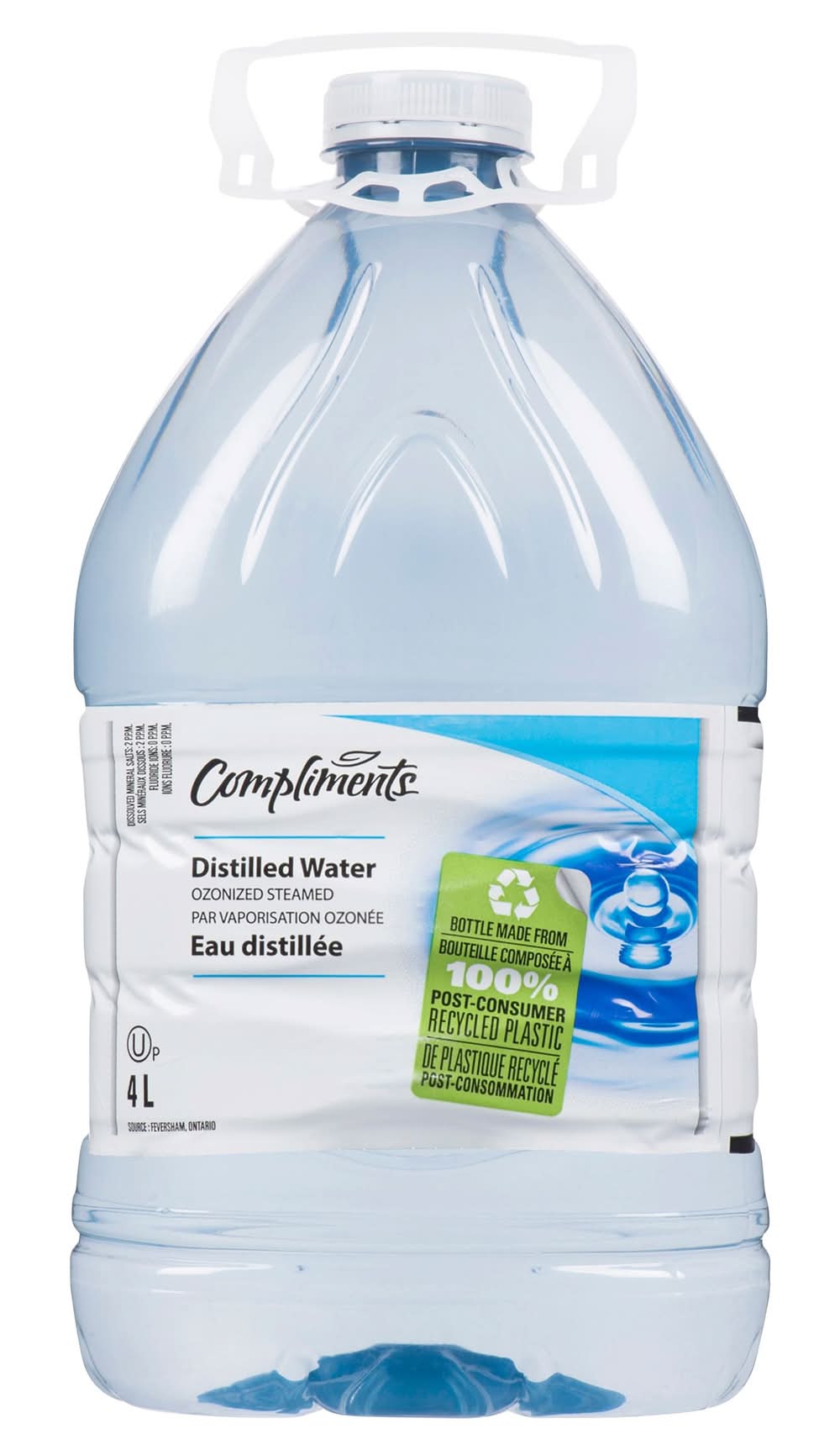 Compliments Ozonized & Steamed Distilled Water (4 L)