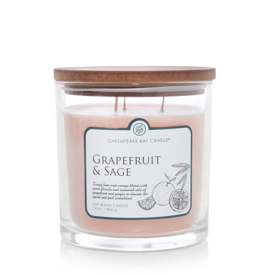Chesapeake Bay Candle Botany Collection, 3 Wick Jar Candle, Grapefruit & Sage (14 oz)