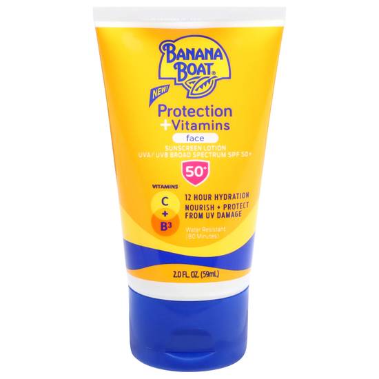 Banana Boat Broad Spectrum Spf 50+ Face Protection+Vitamins Sunscreen Lotion