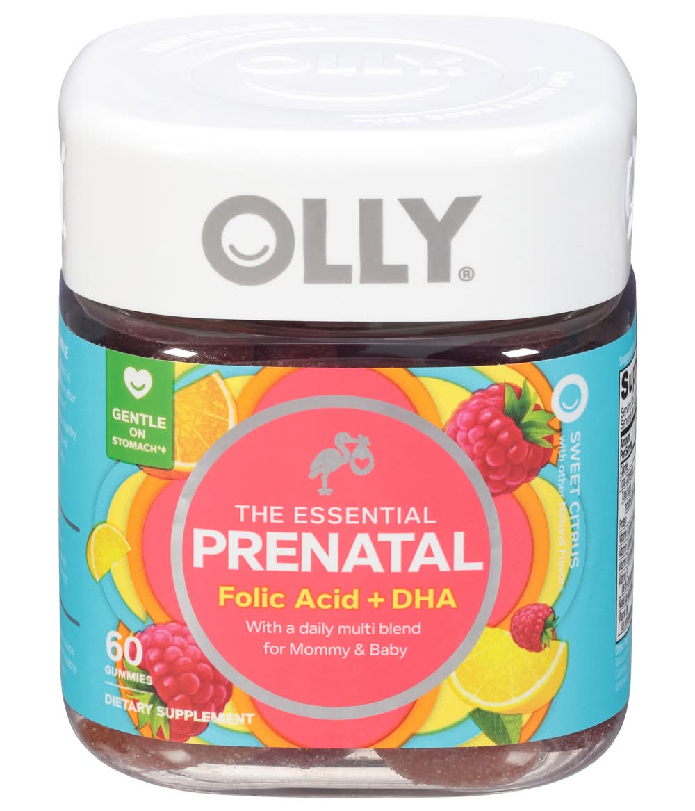 Olly The Essential Prenatal Multivitamin Gummies, Sweet Citrus (60 ct)