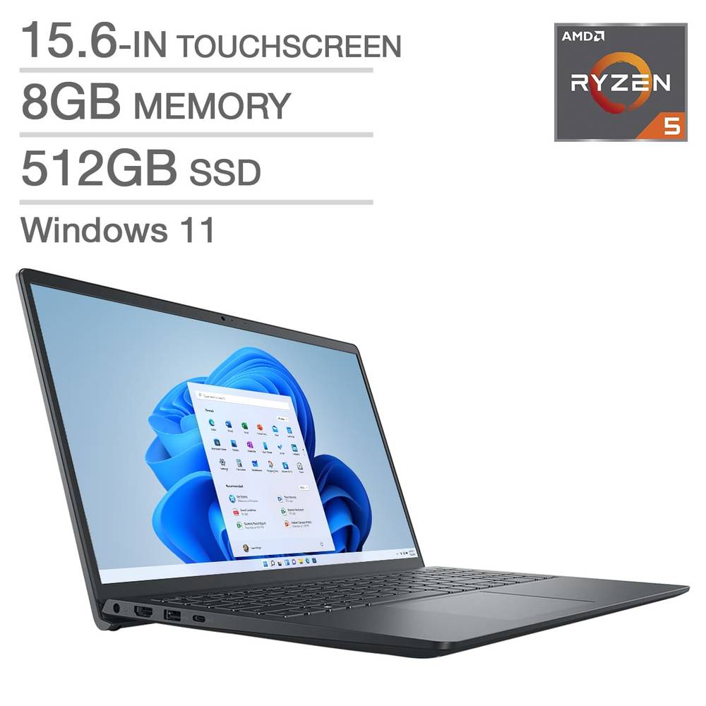 Dell Inspiron 15 I3535-A766Blk-Pus Laptop, Amd Ryzen 5 7530U
