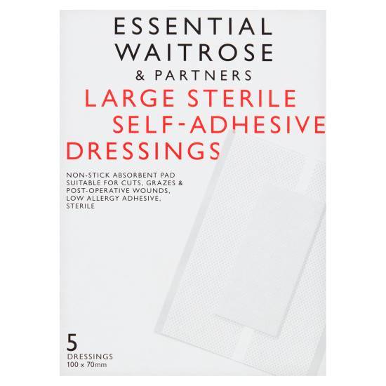 Essential Waitrose Large Sterile Self - Adhesive Dressings (5ct)