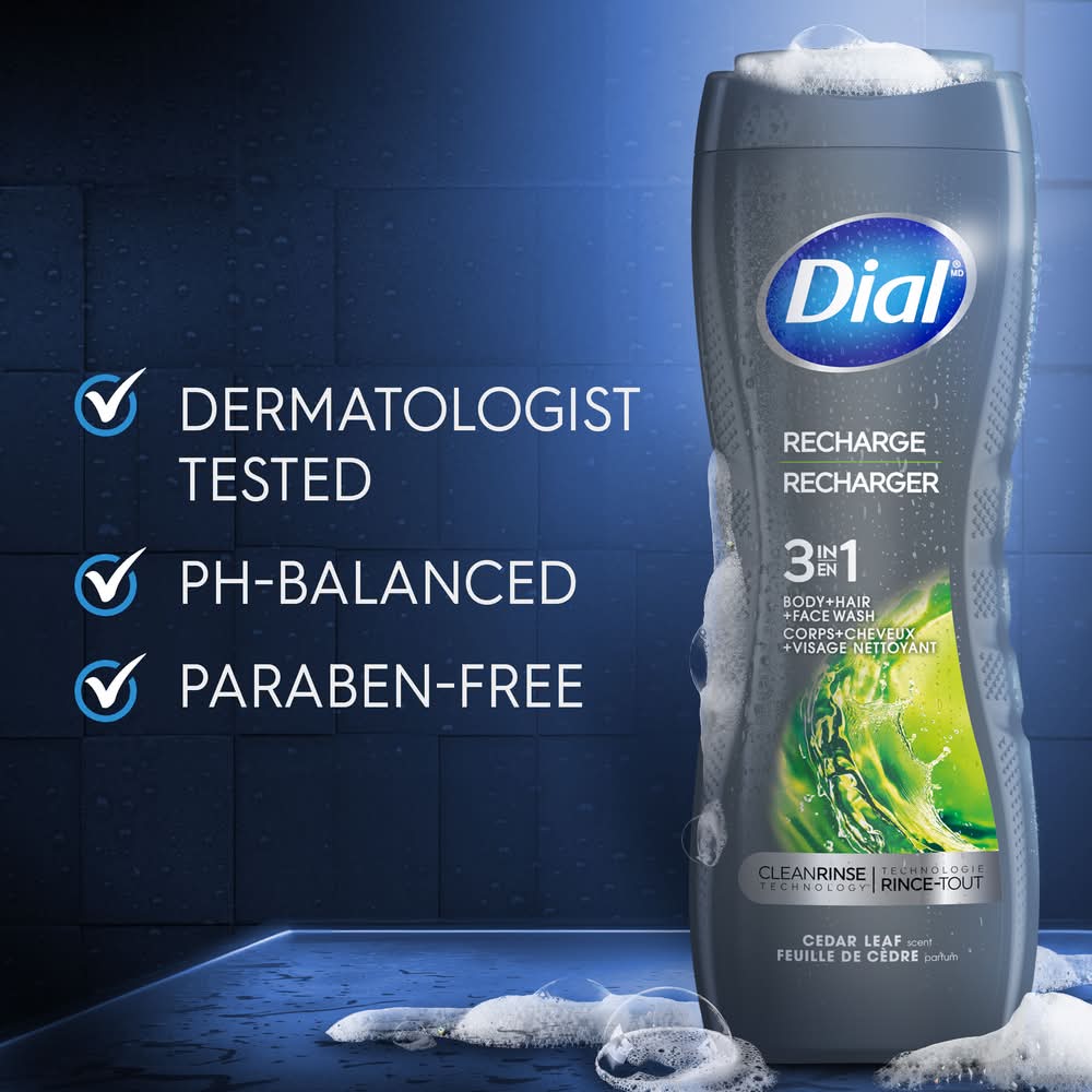 Dial For Men 3-in-1 Recharge Bodywash (16 fl oz)