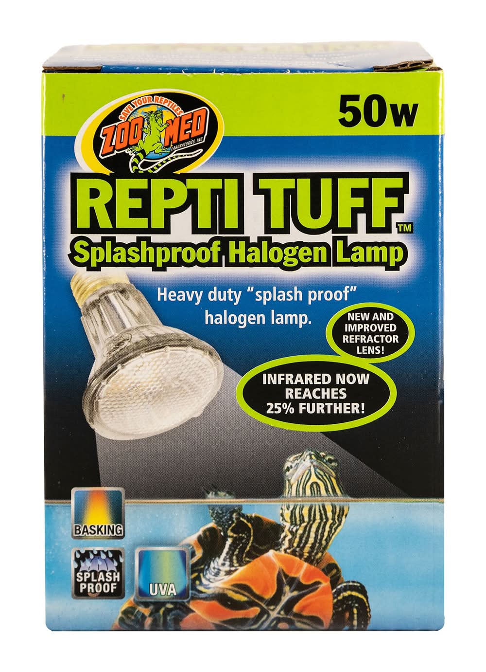 Zoo Med ReptiTuff Halogen Lamp Reptile Bulb Halogen Basking Heat Bulb - 50-75 watt (Size: 50 Watts)