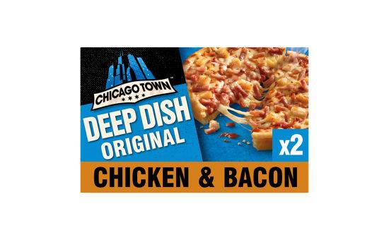 Chicago Town Fully Loaded Deep Dish Chicken & Bacon Club Pizzas 2 x 156g (312g)