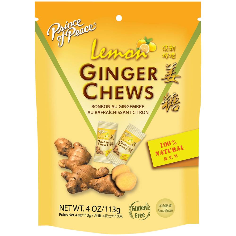 Ginger Chews With Lemon - Individually Wrapped (28 Chews)