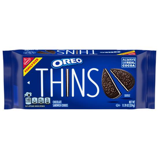 Nabisco Oreo Thins Family Size Sandwich Cookies (chocolate)