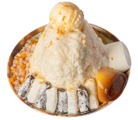 Pudding & Q Mochi Milk Shaved Ice (L)