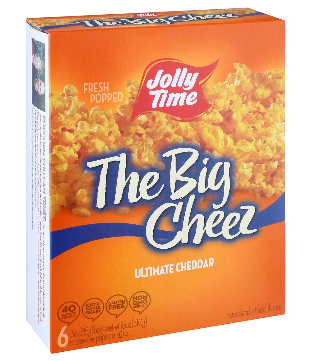 Jolly Time The Big Cheez Ultimate Cheddar Microwave Popcorn (18 oz, 6 ct)