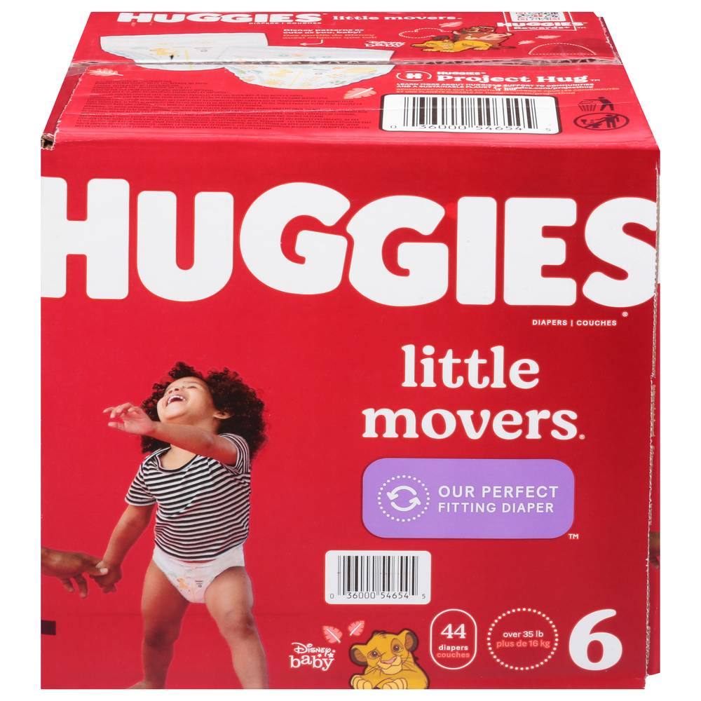 Huggies Little Movers Baby Diapers, Size 6 (44 ct)