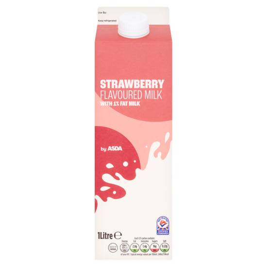 Asda Strawberry Flavoured Milk 1 Litre