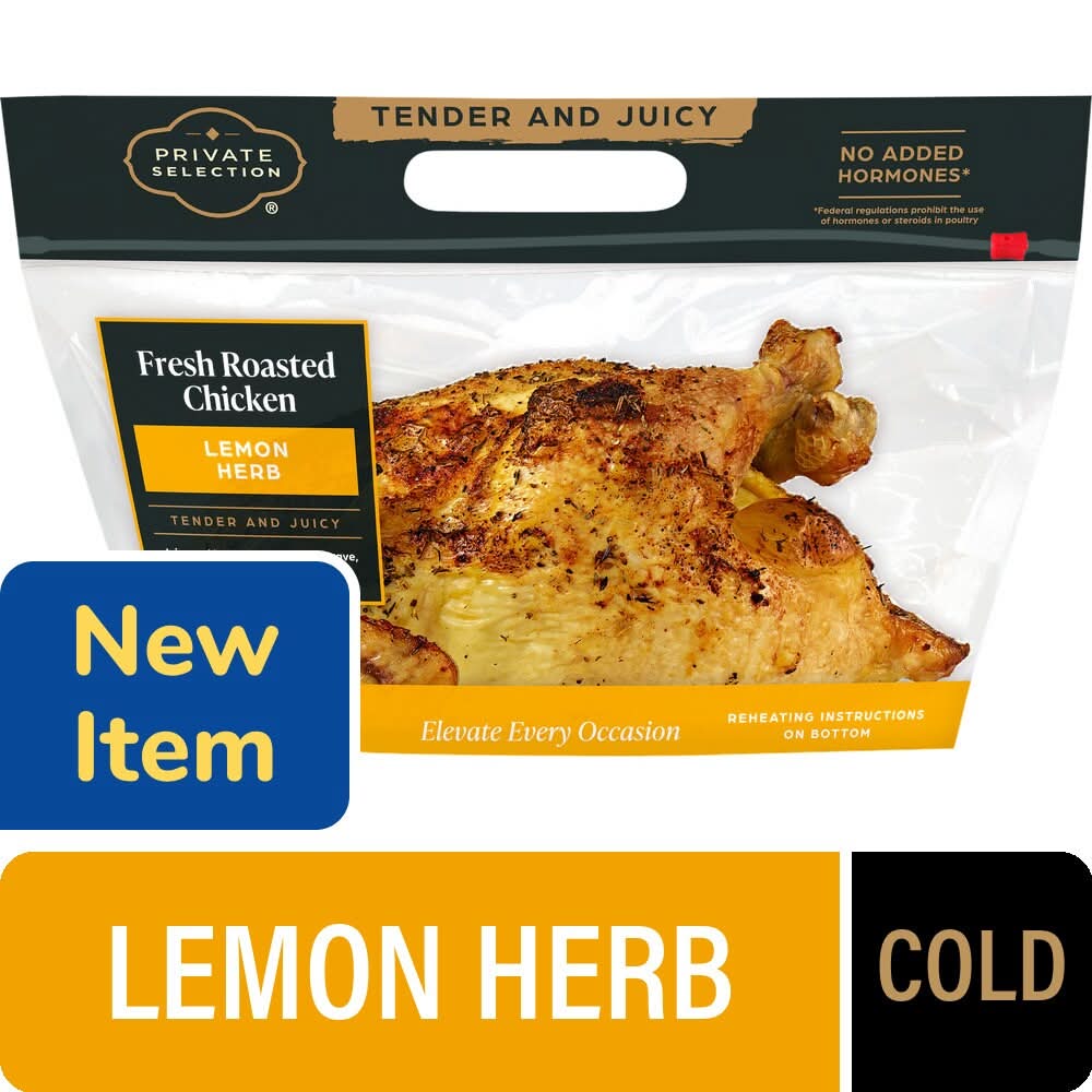 Private Selection Tender & Juicy Whole Roasted Chicken, Lemon Herb (32 lbs)