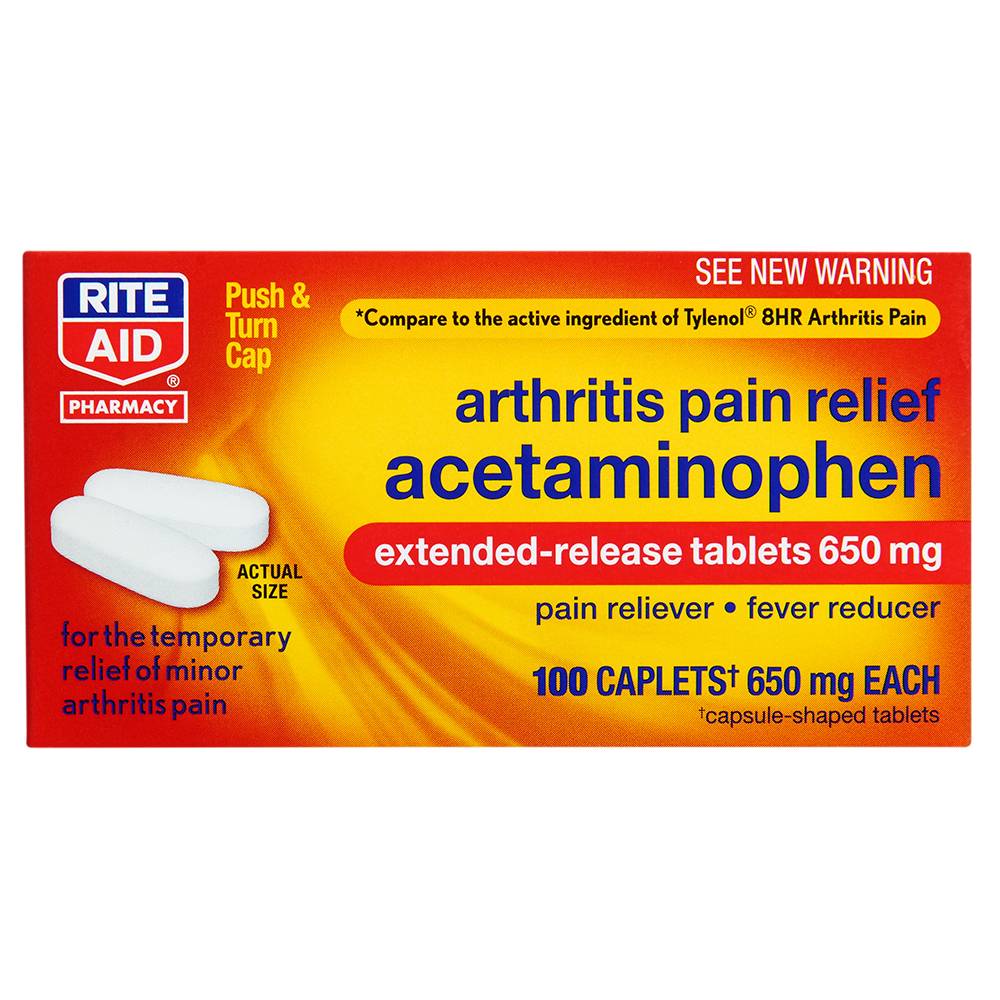 Rite Aid Arthritis Pain Relief Acetaminophen 650 mg Tablets (100 ct)