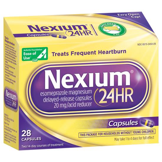 Nexium 24hr Heartburn Relief 20 mg Esomeprazole Magnesium Capsules (28 ct)
