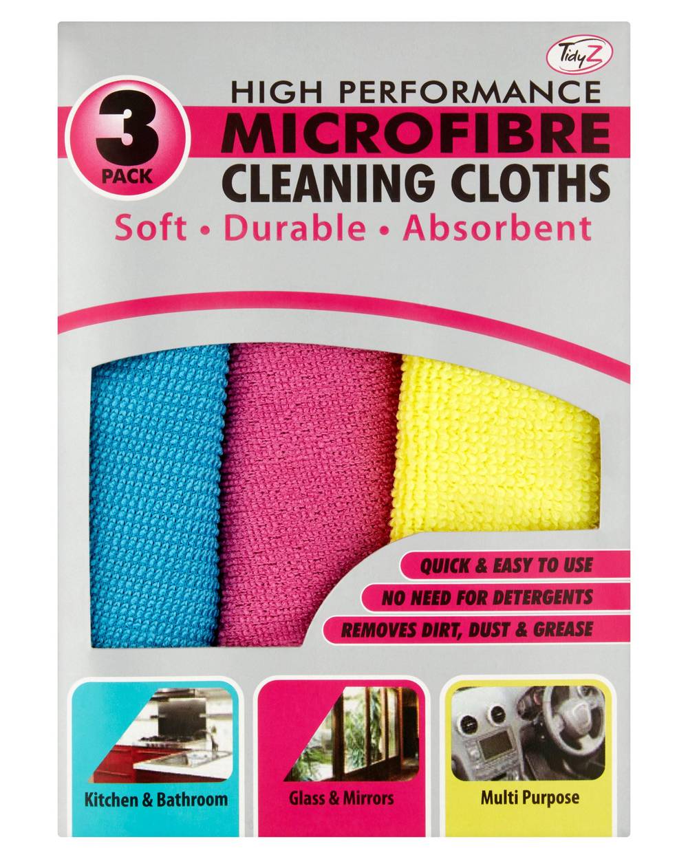 Microfibre Cleaning Cloths 3 Pack
