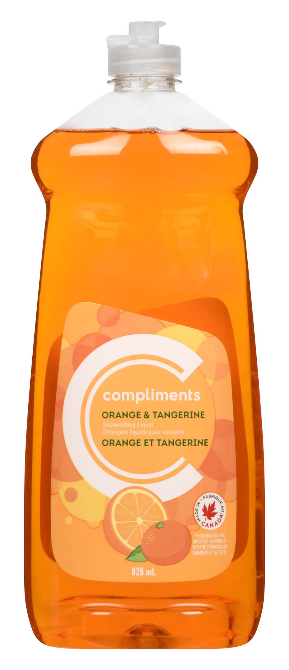 Compliments Original Dishwashing Liquid, Orange-Tangerine (828 ml)