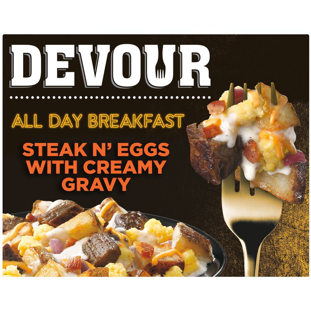 Devour All Day Breakfast Steak N' Eggs With Creamy Gravy (9 oz)