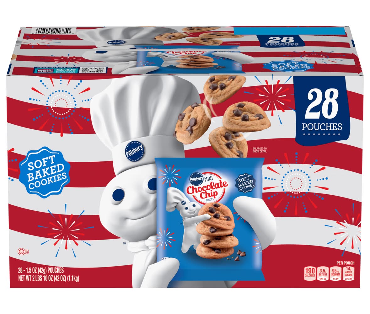 Pillsbury Soft Baked Chocolate Chip Mini Cookies (42 oz, 28 ct)