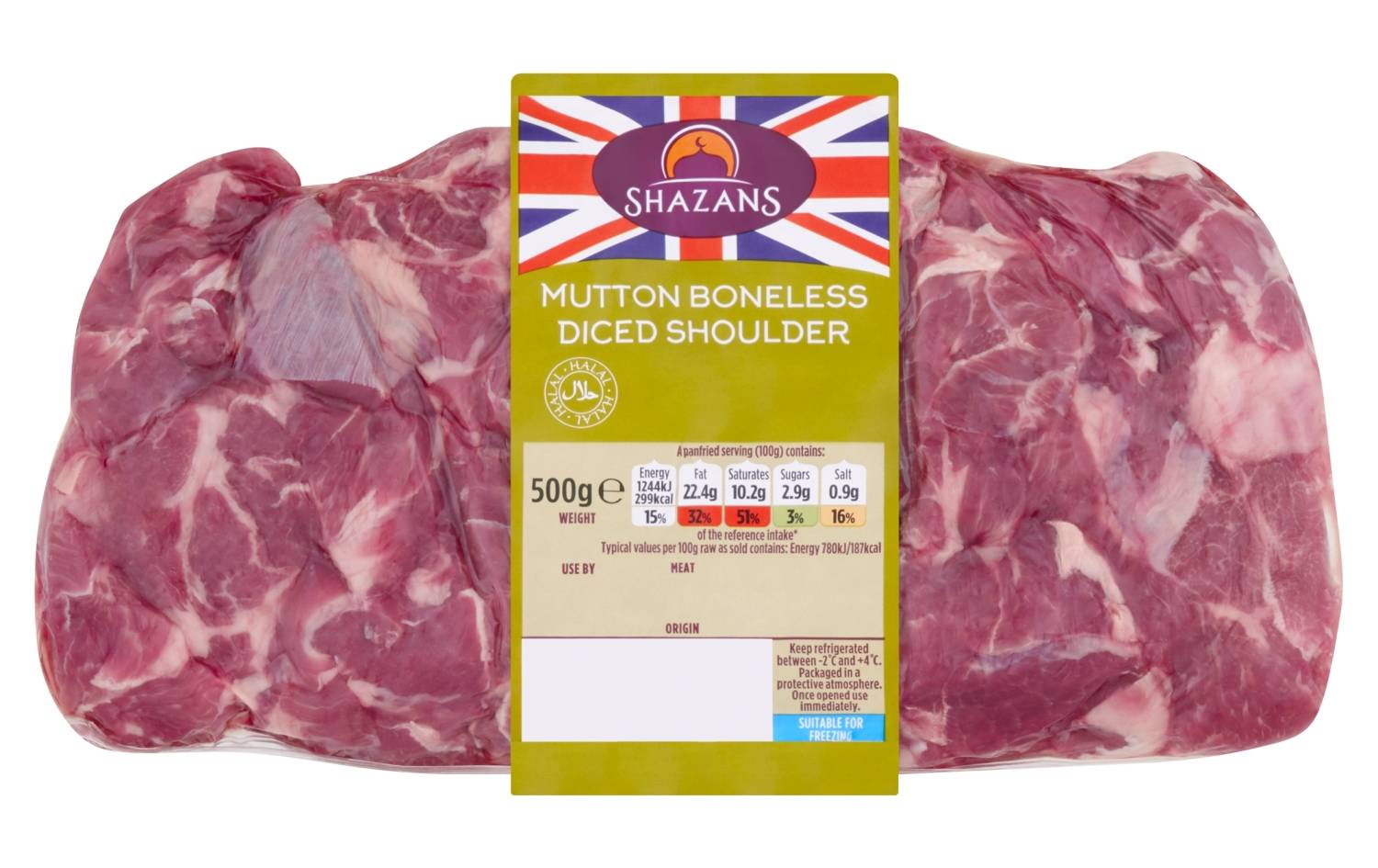 Shazans Diced Mutton 500g