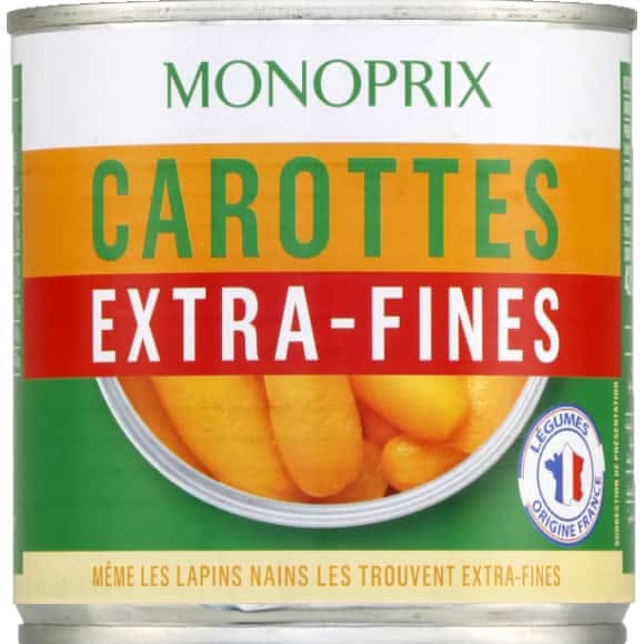 Monoprix Carottes Extra-Fines La Boîte De 265G Net Égoutté