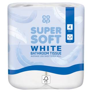 Co Op Soft White Bathroom Tissue 4 Rolls 2-Ply