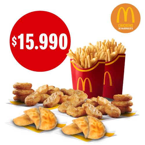 Nuggetsx20 + 2 Papas Grandes + 2 Porciones de Empanadas