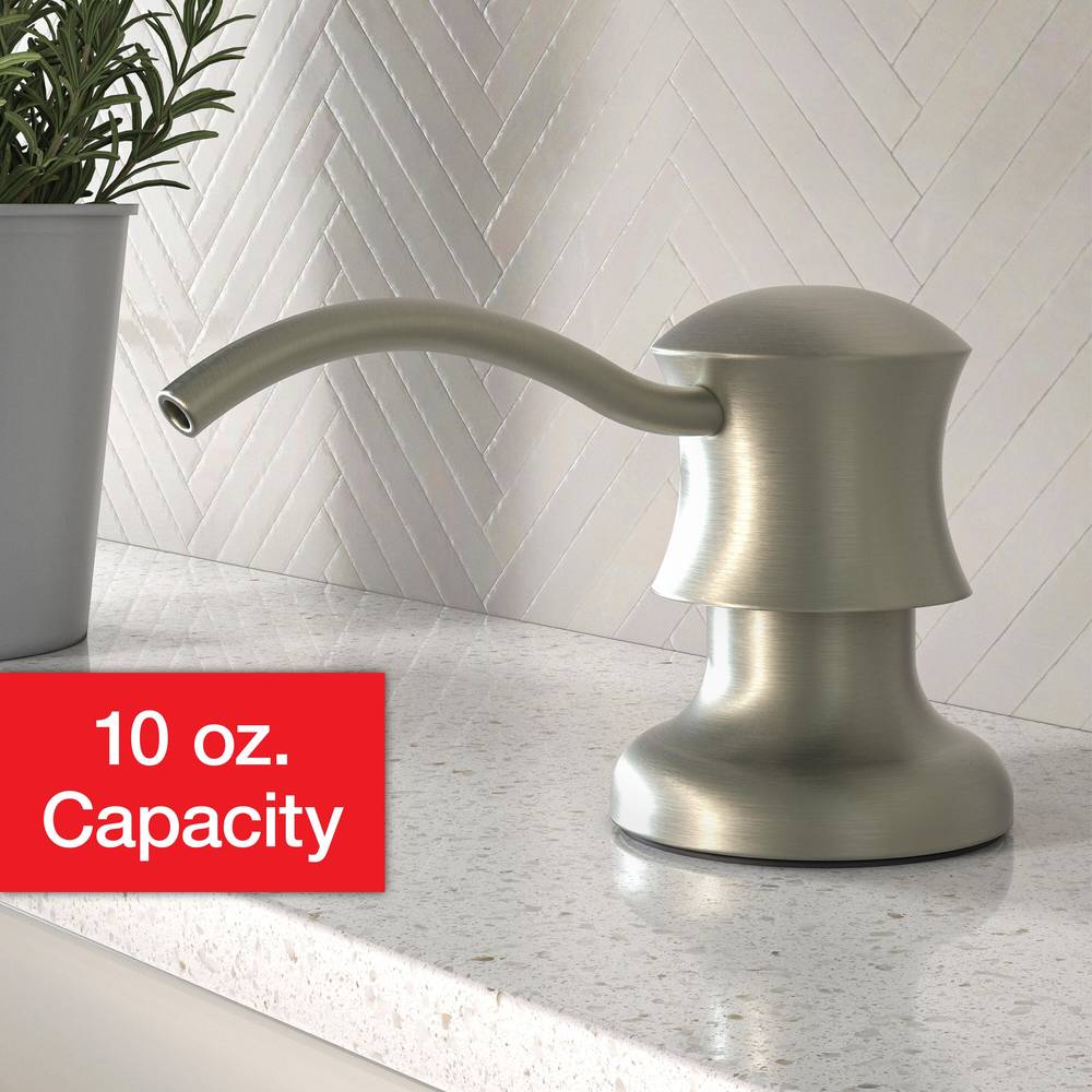 Keeney Brushed Nickel 10-oz Capacity Deck-mount Soap and Lotion Dispenser | K612DSBN