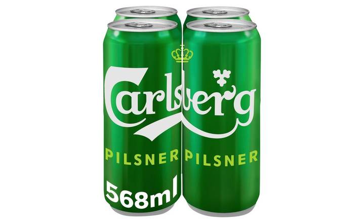 Carlsberg Danish Pilsner Lager Beer Can 4 x 568ml (406236)