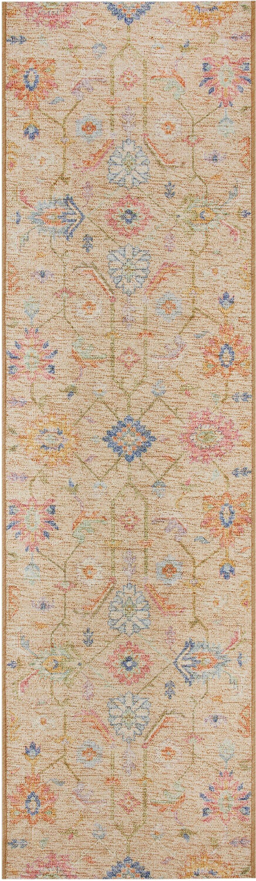 Allen + Roth Persian Runner Catalina Indoor Floral Botanical Persian Machine Washable Runner Rug (multiple colors/finishes)