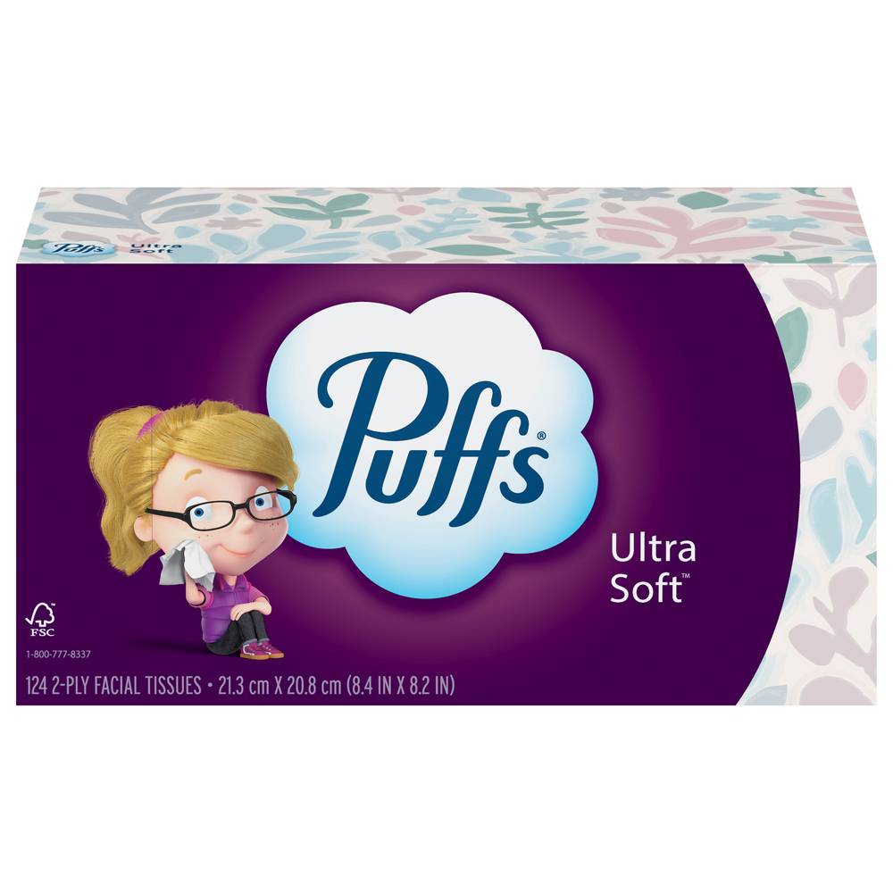 Puffs Ultra Soft 2-ply Facial Tissues (124 ct)