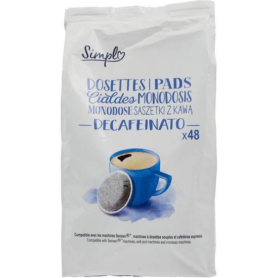 Simpl - Café dosettes compatibles décaféinées (252 g)
