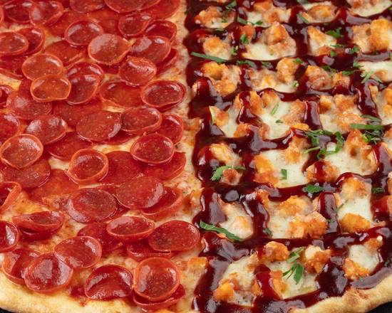 Half BBQ Chicken & Half Pepperoni Pizza