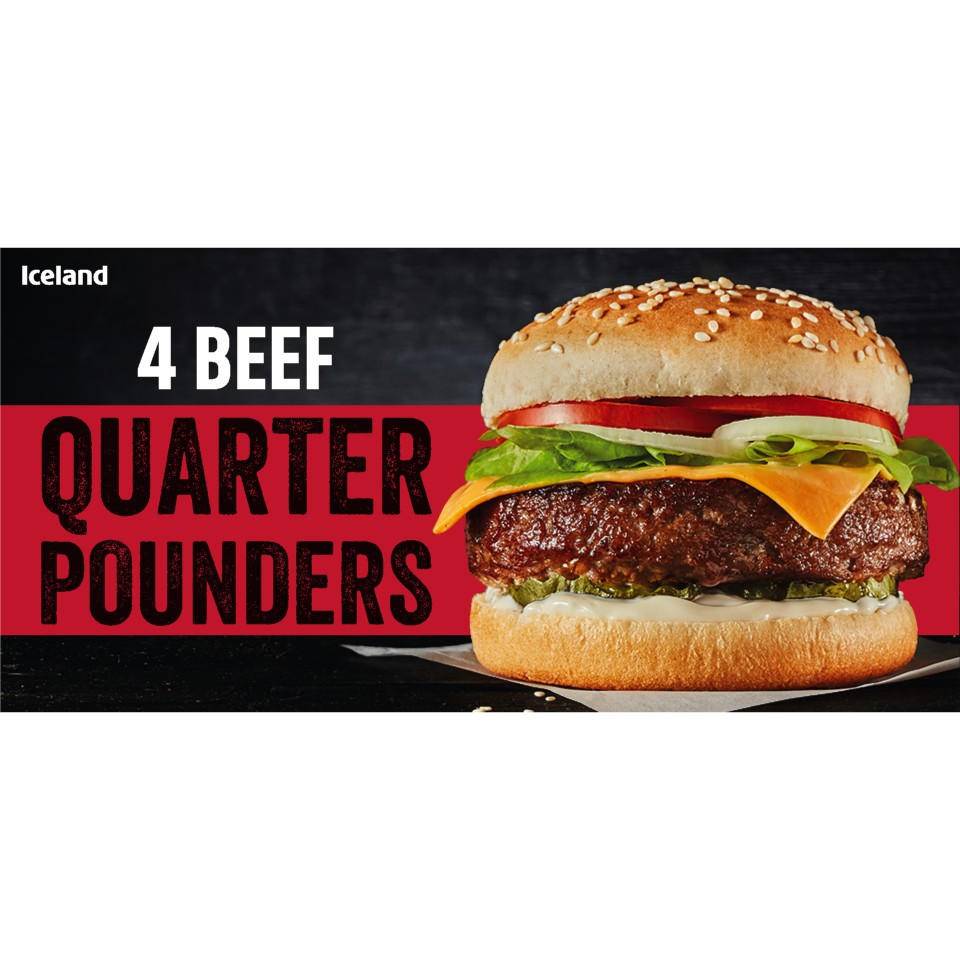 Iceland British Beef Quarter Pounders