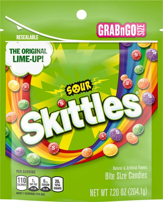 Skittles Sour Natural & Artificial Flavors Bite Size Candies