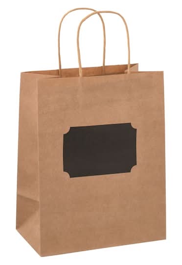 Celebrate It Gift Bags With Chalk Label, Medium, Natural (13 ct)
