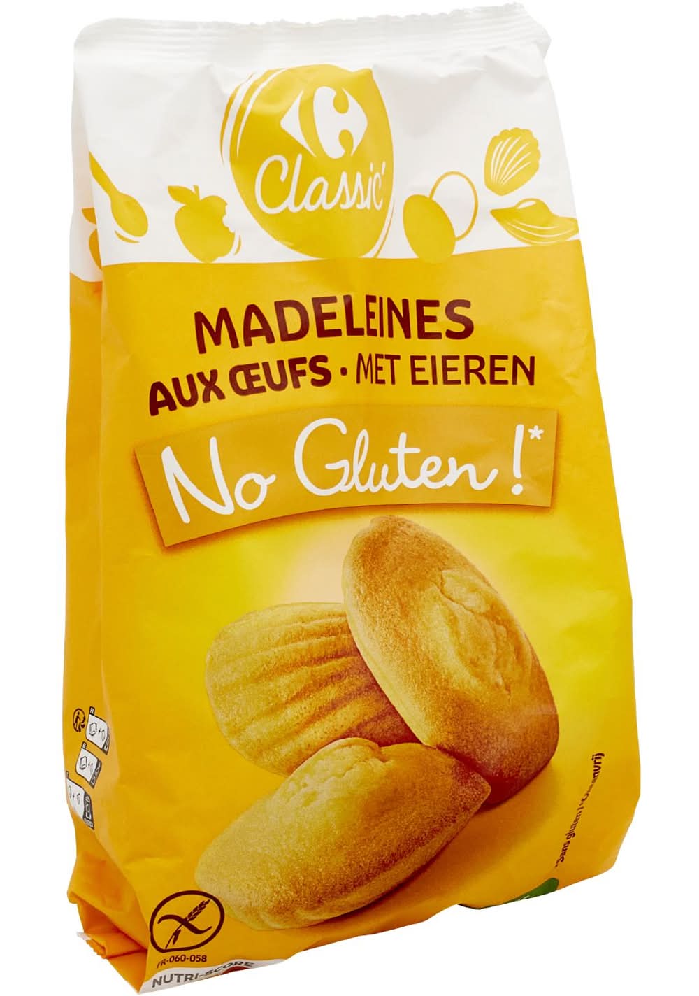 Madeleines aux Oeufs Sans Gluten CARREFOUR CLASSIC' - 200 g e (7 x 28,6 g)